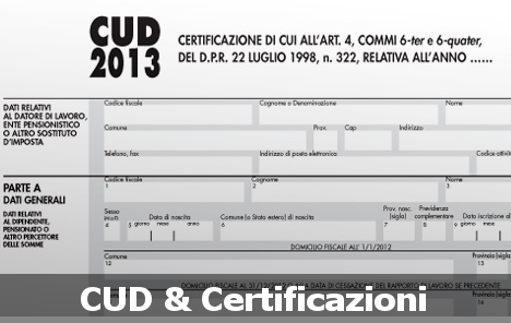 Certificazioni e cud 2013